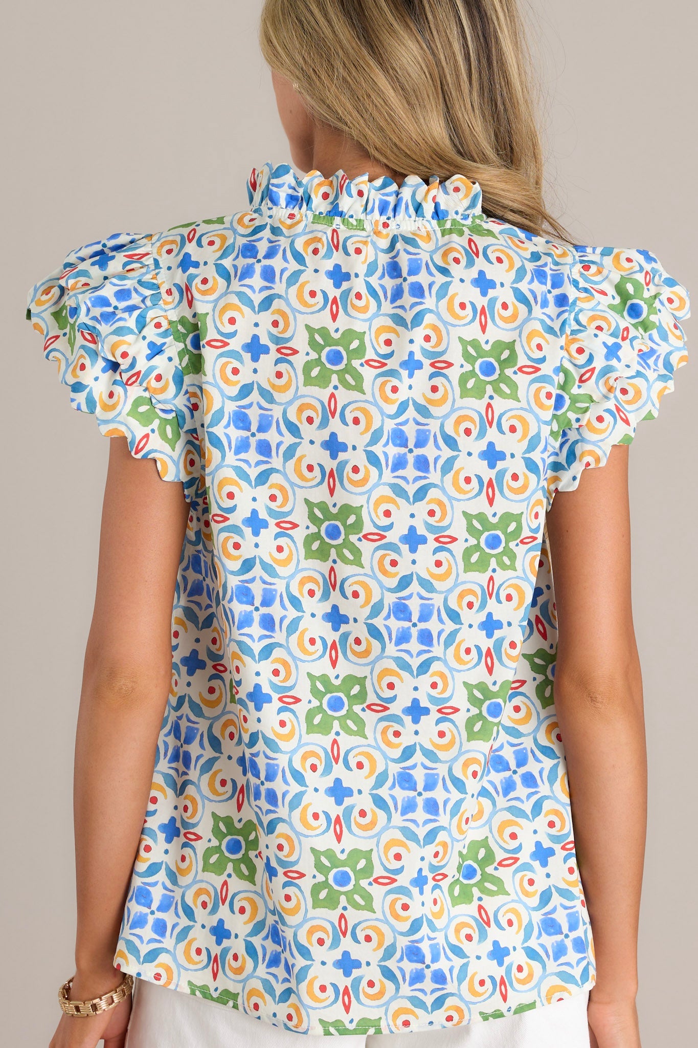 Prism Delight 100% Cotton White Multi Top