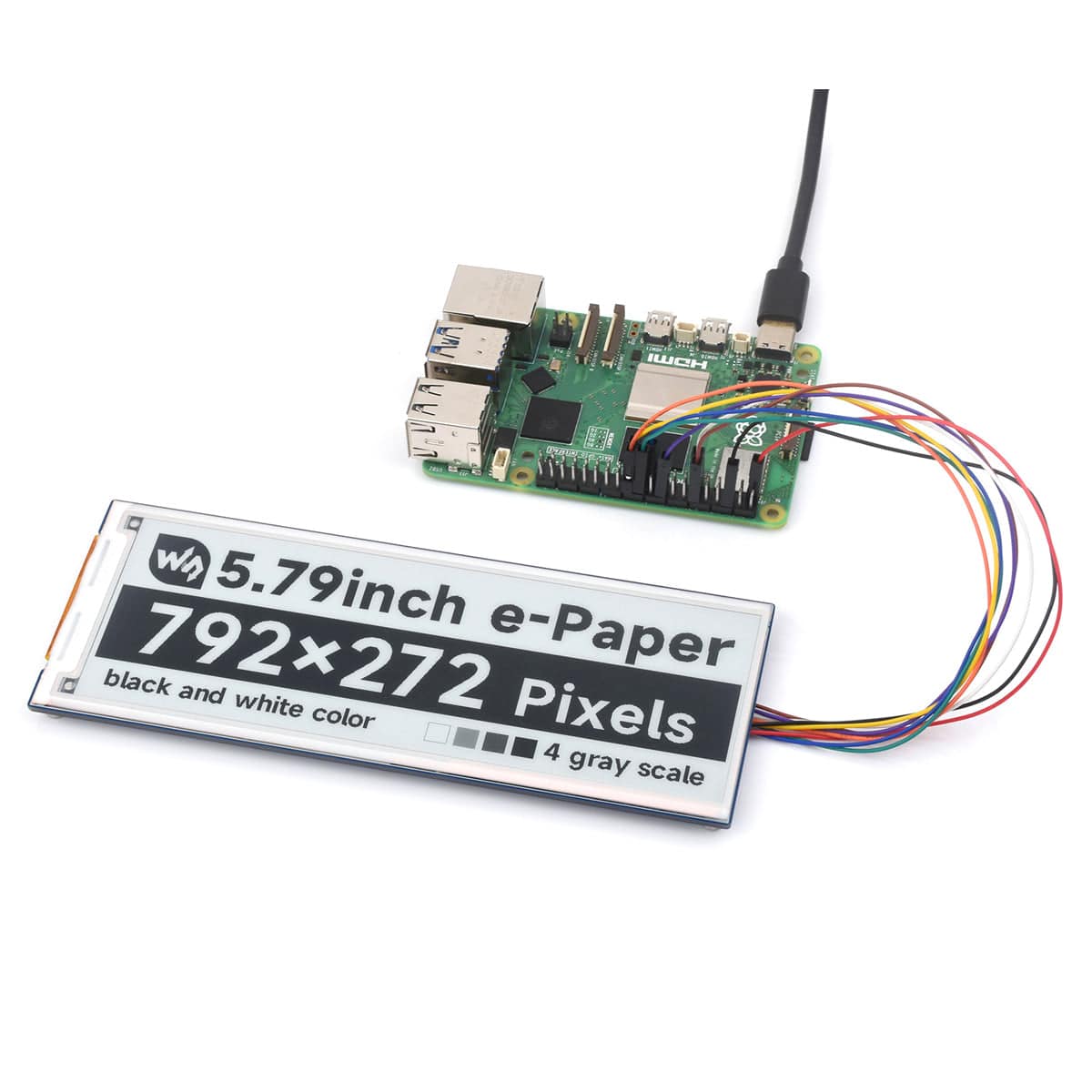 5.79" E-Paper Display Module (Black/White) (792 x 272)