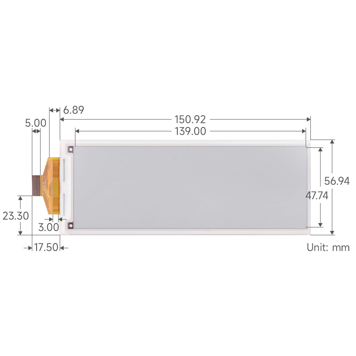 5.79" E-Paper Raw Display Panel (792 x 272)