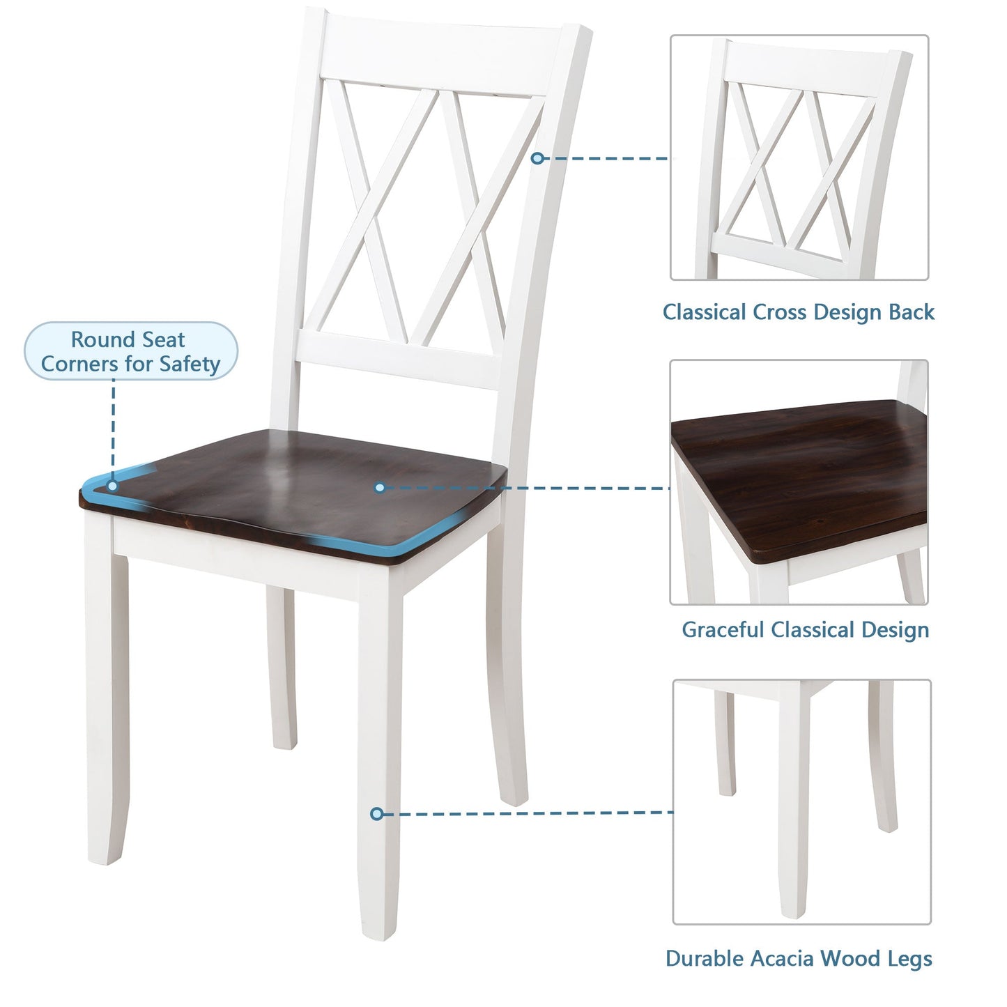 5-Piece Dining Table Set with 4 Dining Chair