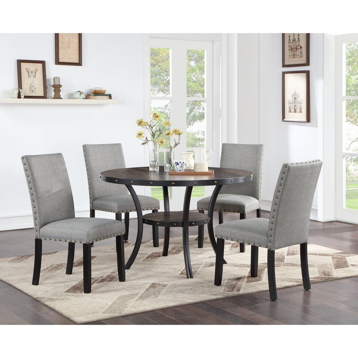 5 Piece Dining Table Set with 4 Side Chairs