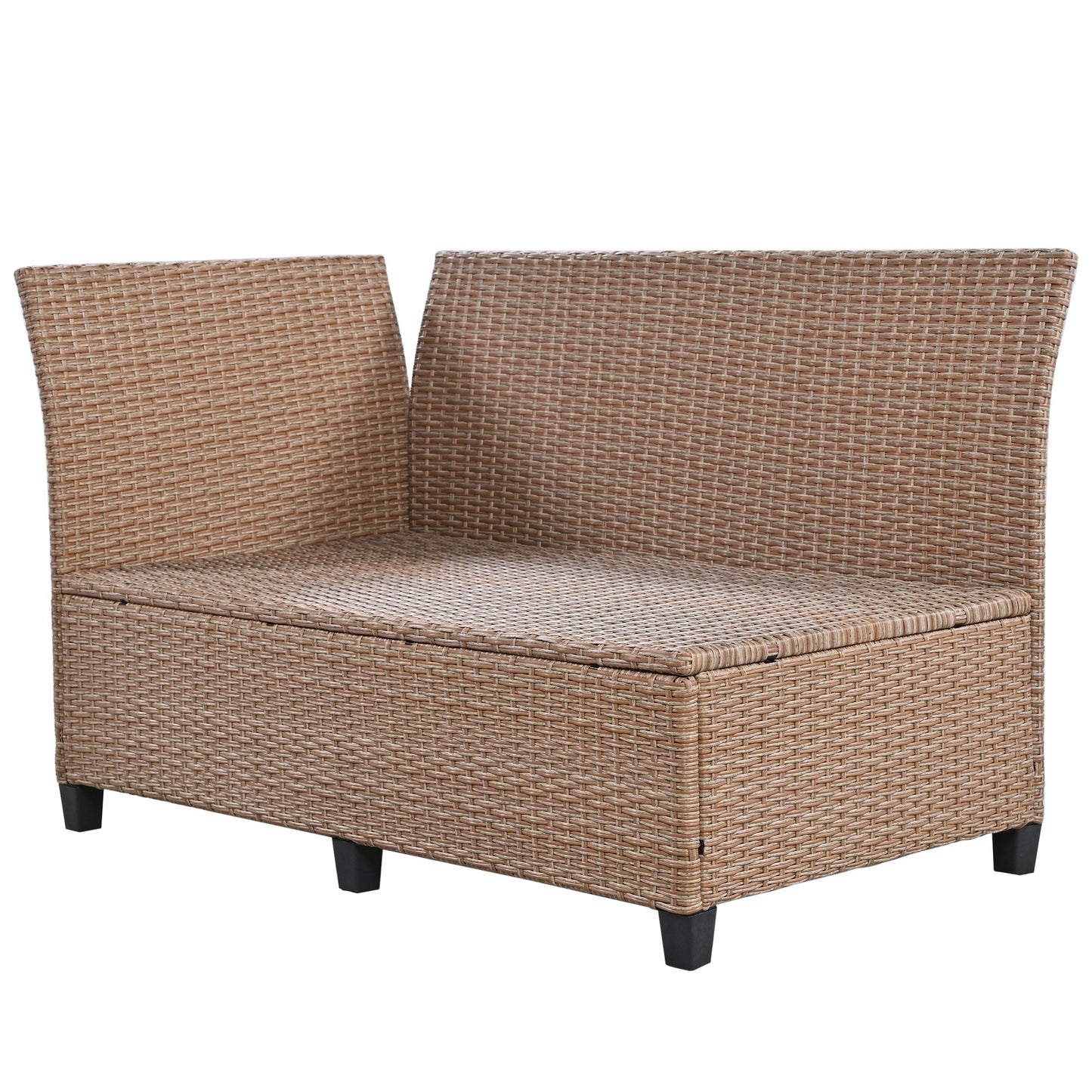 5-Piece Outdoor Sectional Sofa Set with 2 Extendable Side Tables