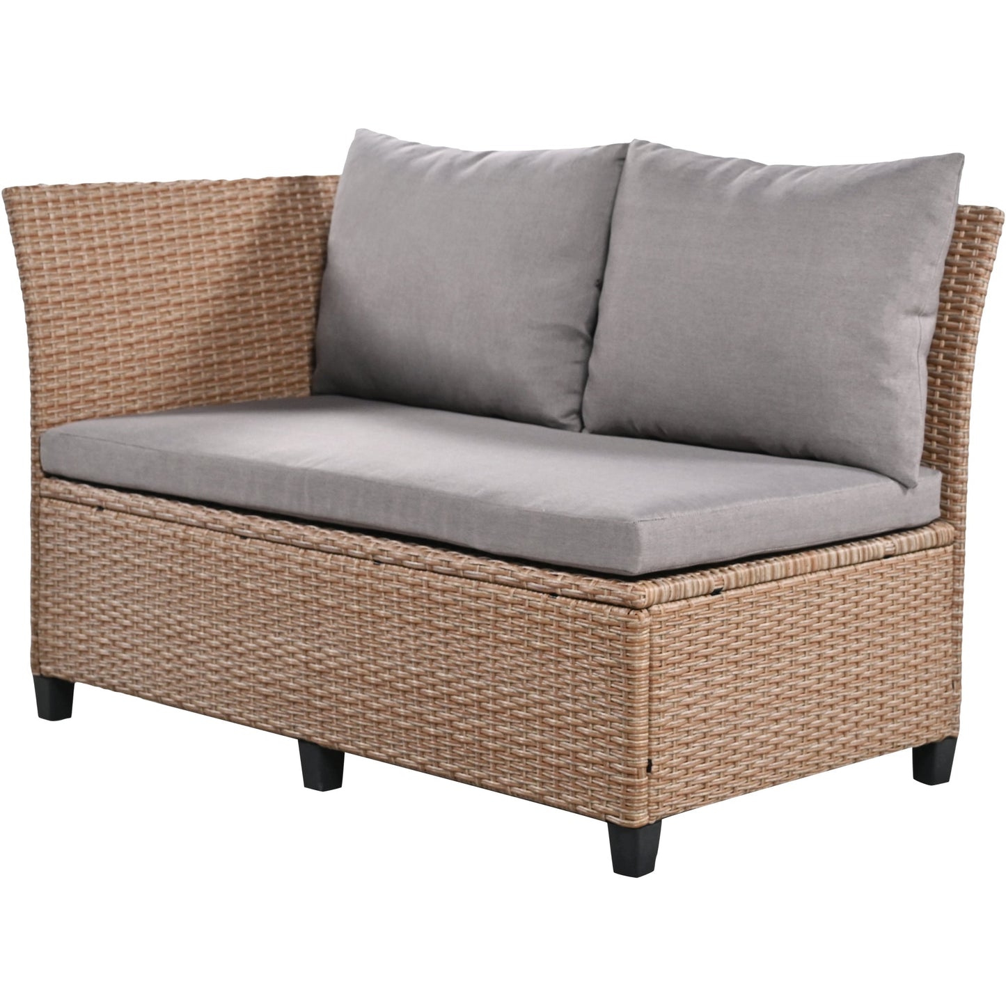 5-Piece Outdoor Sectional Sofa Set with 2 Extendable Side Tables