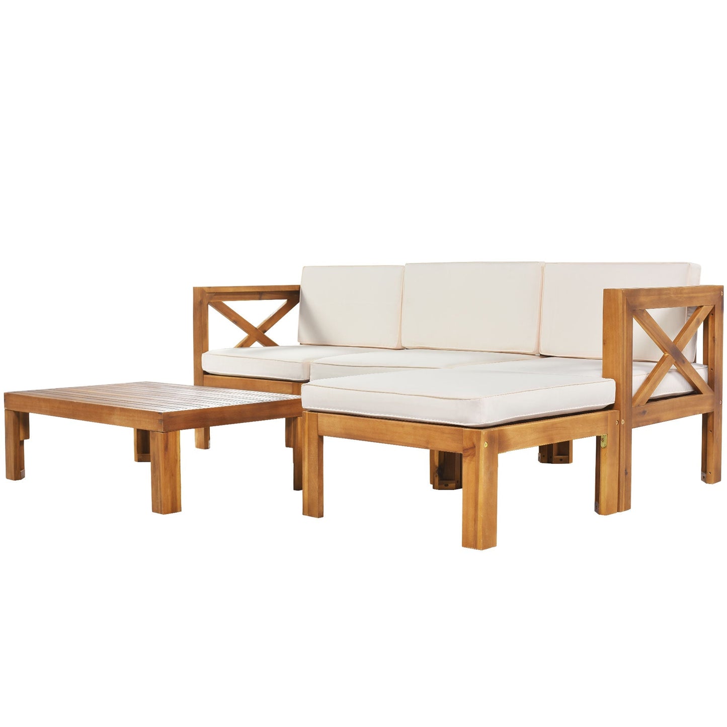 5-Piece Outdoor Sectional Sofa Set with Cushions