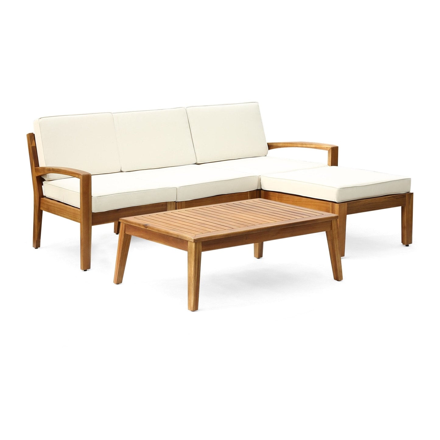 5-Piece Outdoor Sofa Set with Coffee Table and Water-resistant Cushions