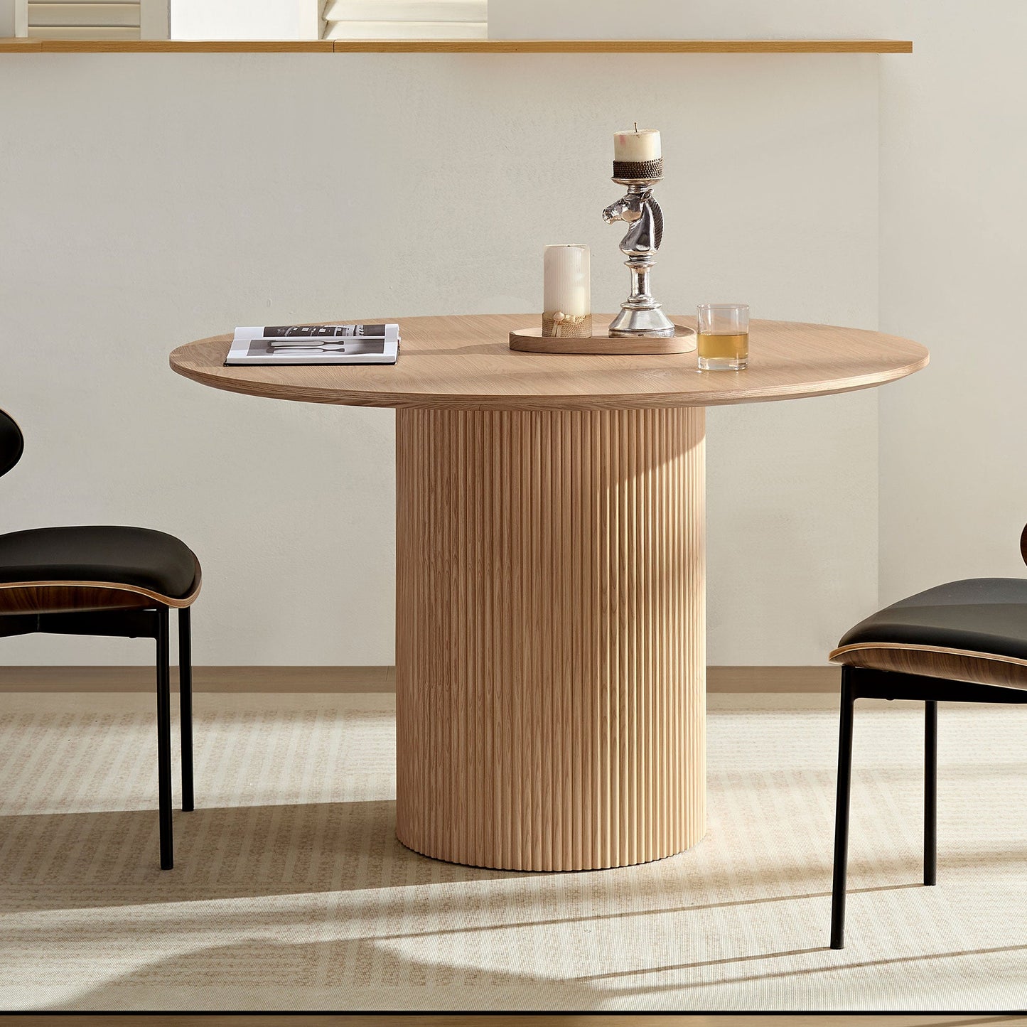 Volet 47.24" Round Dining Table with Wave Pattern Base