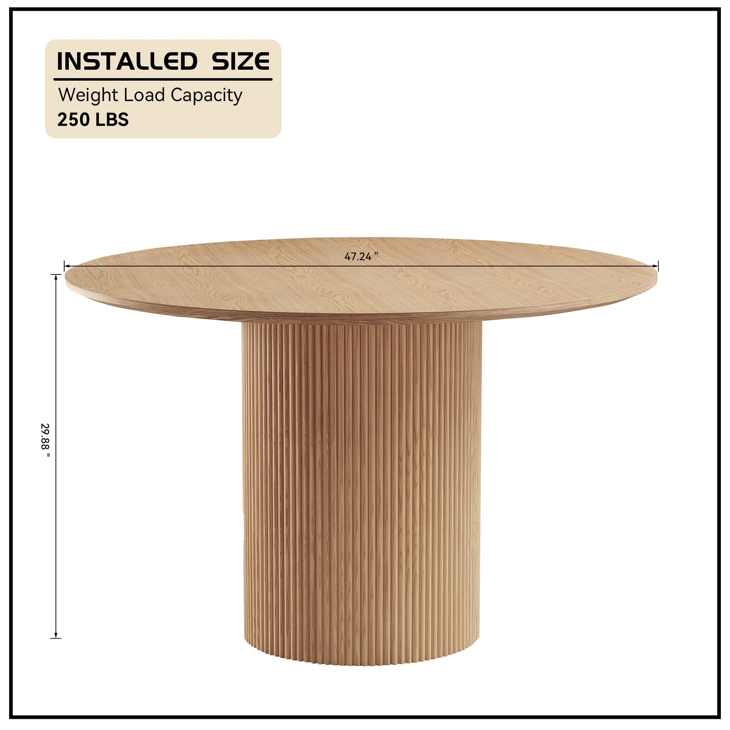 Volet 47.24" Round Dining Table with Wave Pattern Base