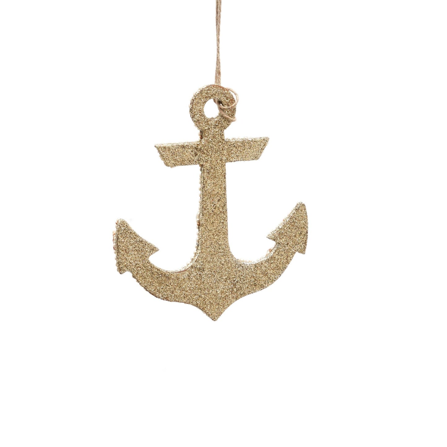 Shell & Glass Beaded Lac Anchor Ornament, Set of 6