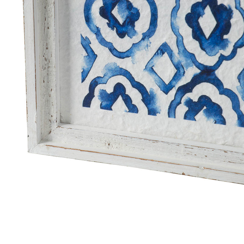Wall Art with Wood Frame and Bold Patterns, Set of 2