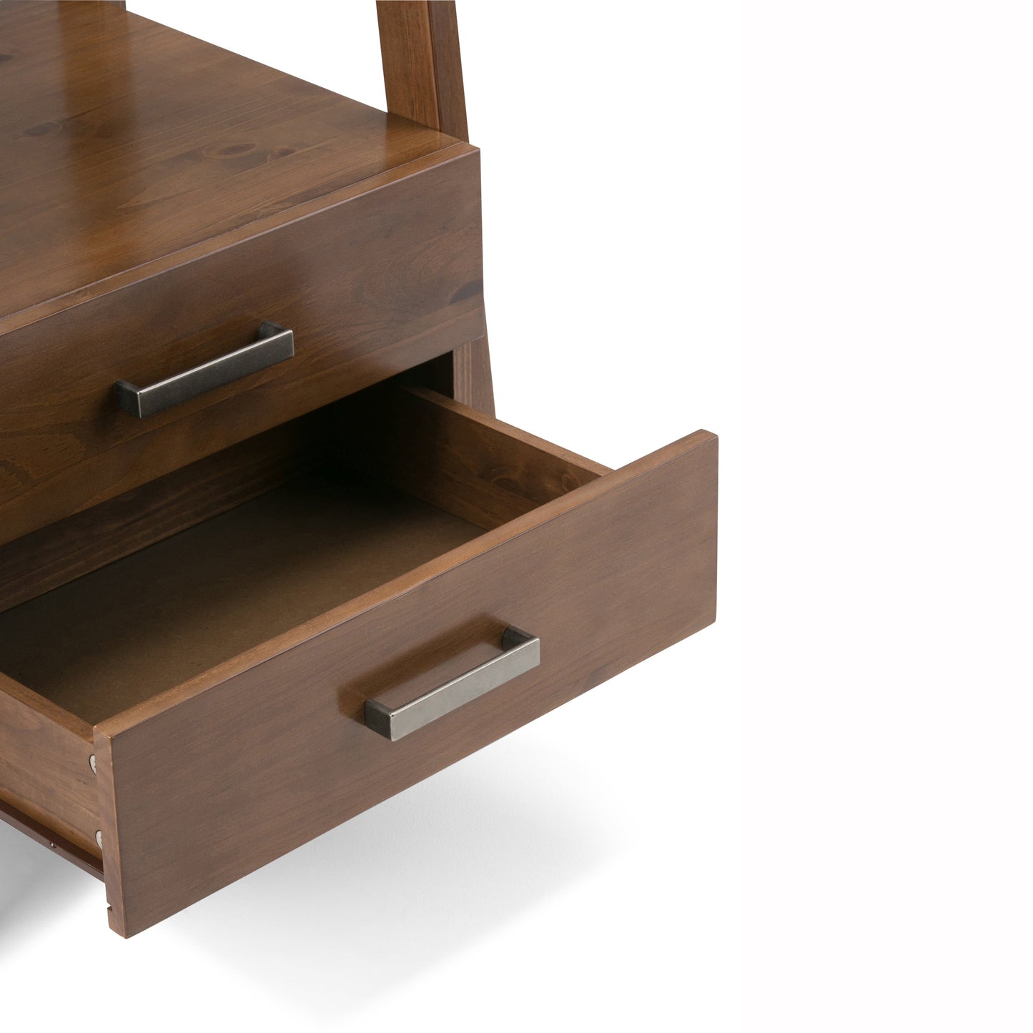 Daze Solid Wood Ladder Shelf with 4 Shelves and 2 Drawers
