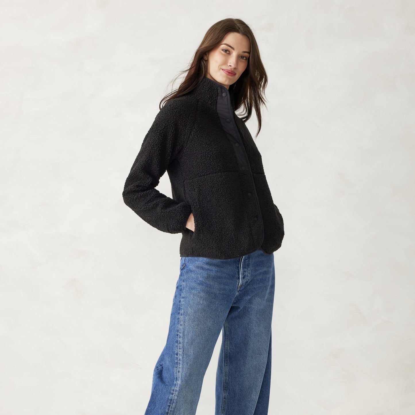 Teddy Fleece Full-Snap Jacket
