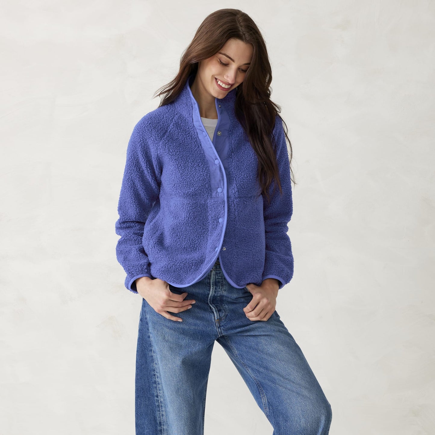 Teddy Fleece Full-Snap Jacket