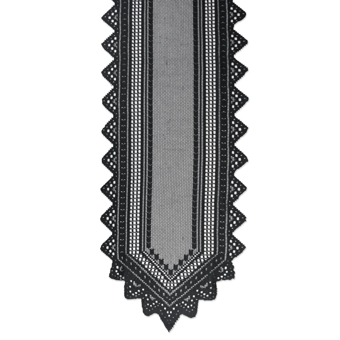 Black Nordic Lace Table Runner 14X72