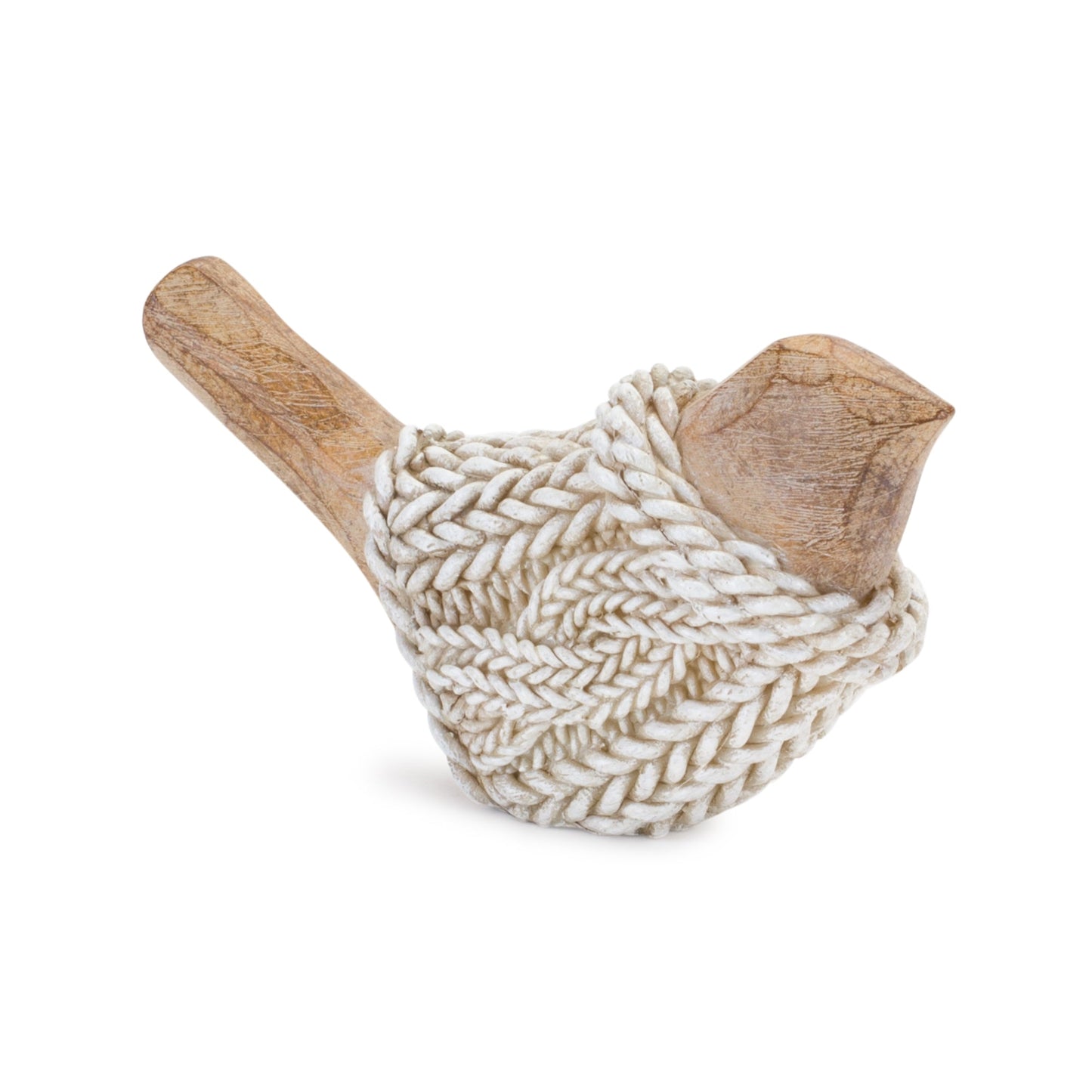 Holiday Bird Figurine with Woven Sweater, Set of 2