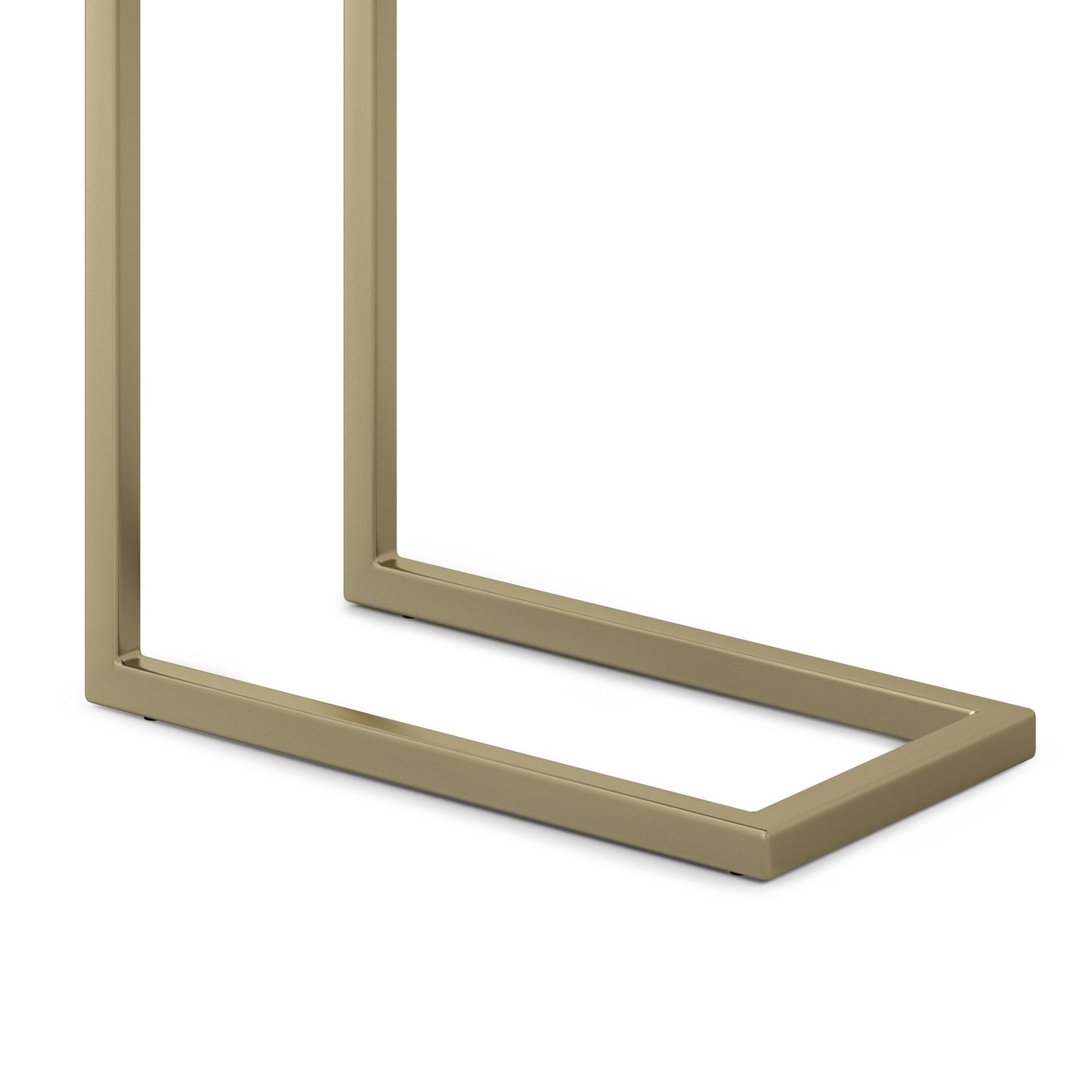 Haloed Side Table with C-Shaped Design and Metal Frame