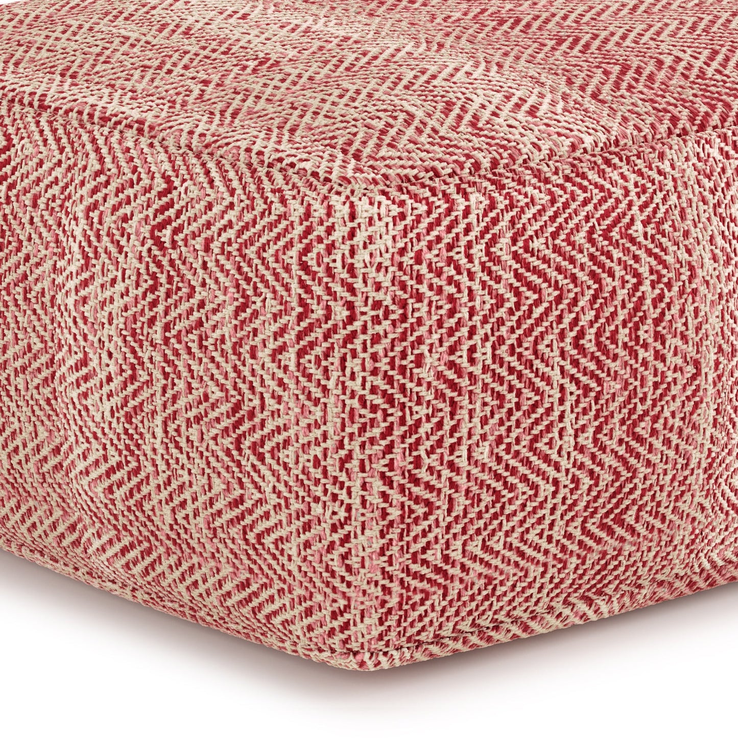 Spontaneity Hand-Woven Cotton Square Pouf