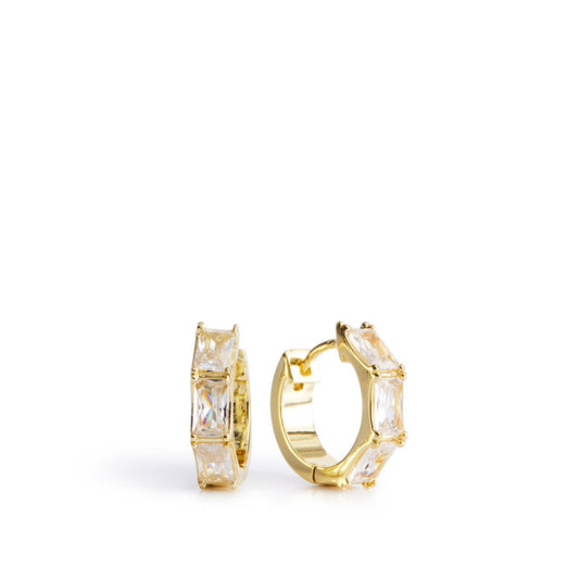 Stone Hoop Earrings