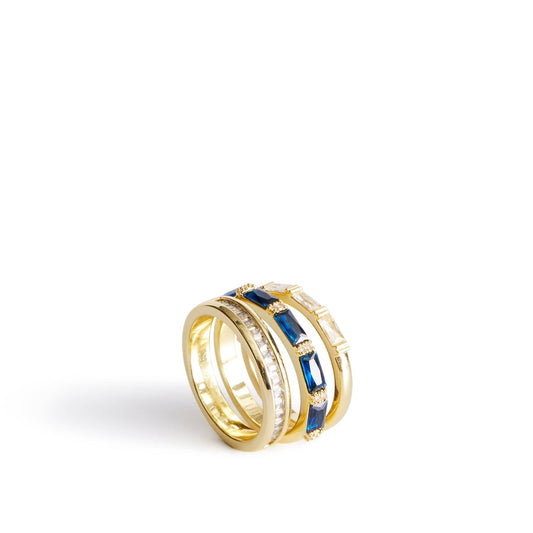 Stacked Mixed Gemstone Ring
