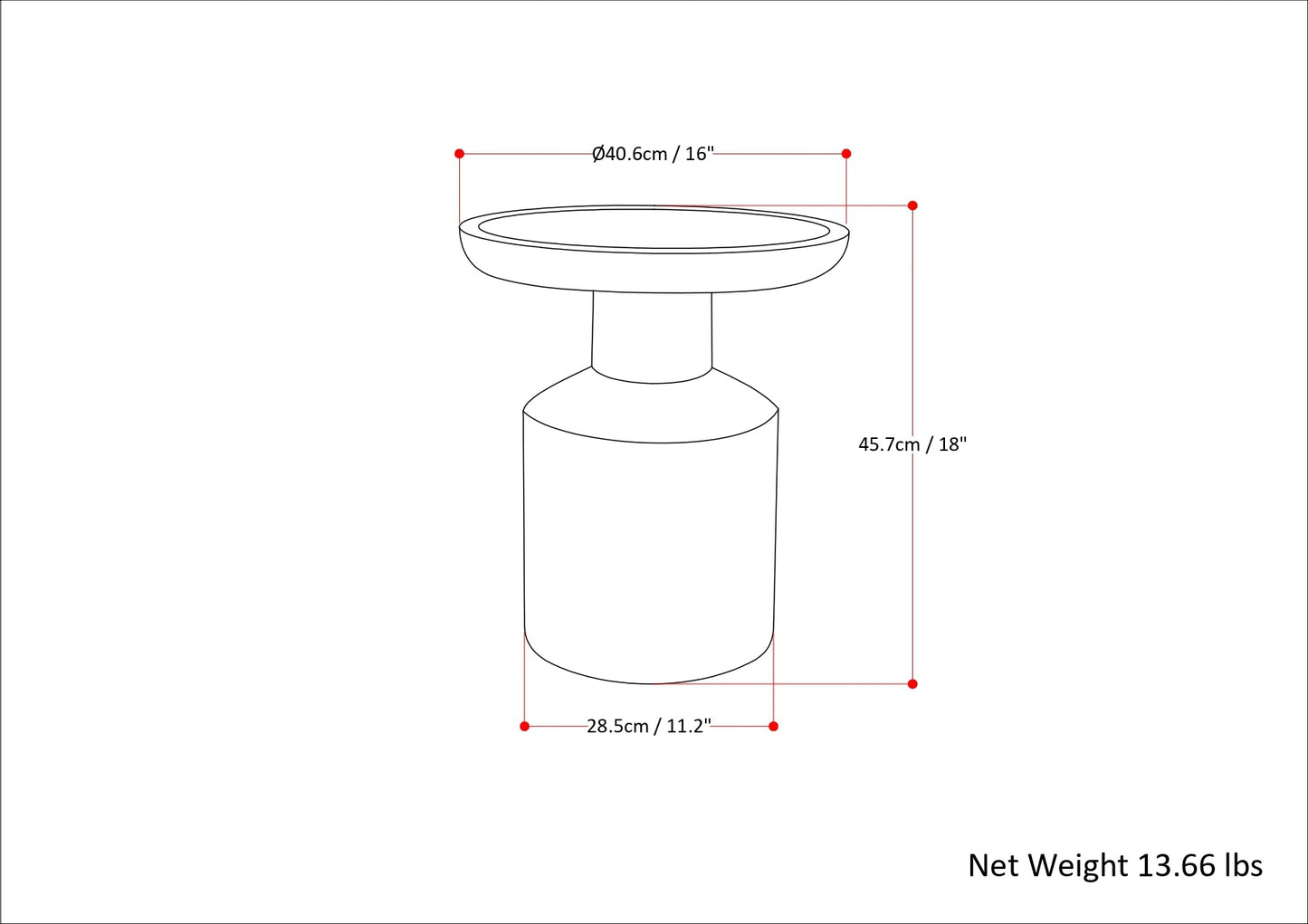 Focus Wooden Accent Table with Round Top