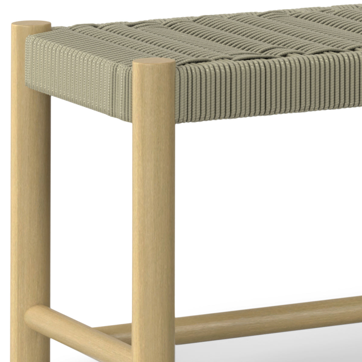 Jamboree Woven Rope Outdoor Bench with Wooden Legs
