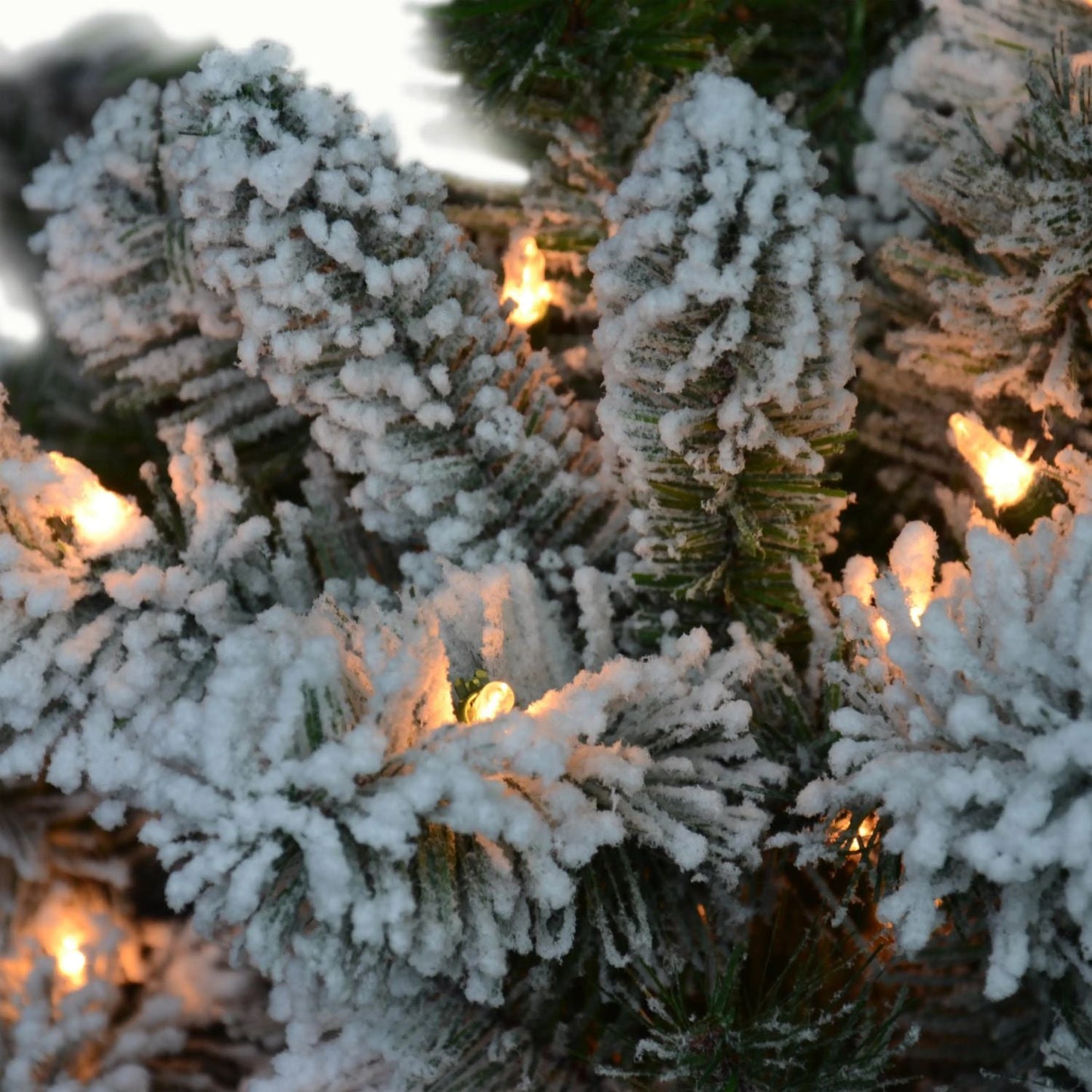 Pre-lit 7.5 ft Flocked Virginia Pine Artificial Christmas Tree with Color-Select LED Lights