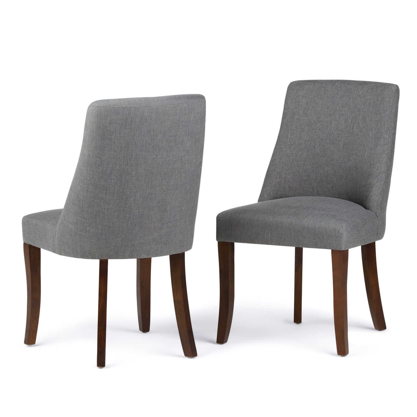 Upholstered Dining Chair with Curved Back, Set of 2