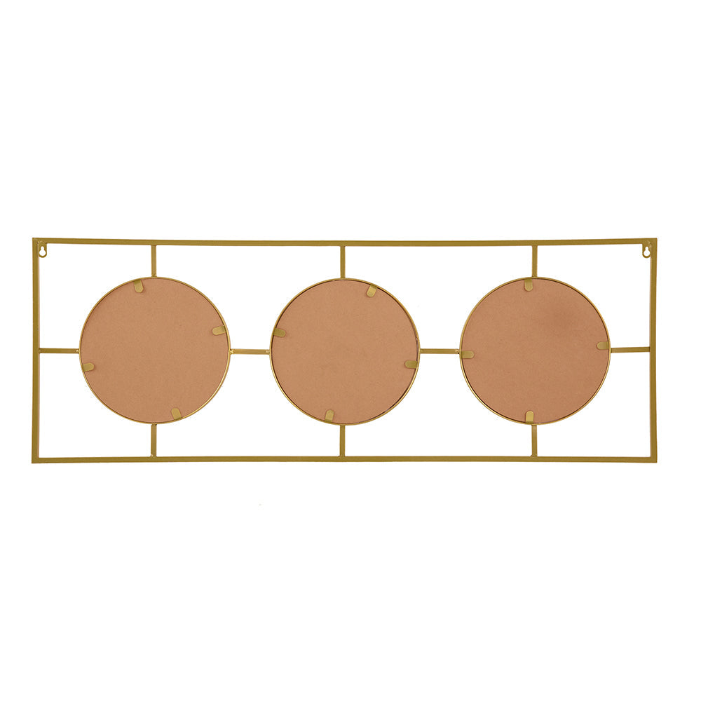 3-Piece Wall Mirror with Rectangular Metal Frame