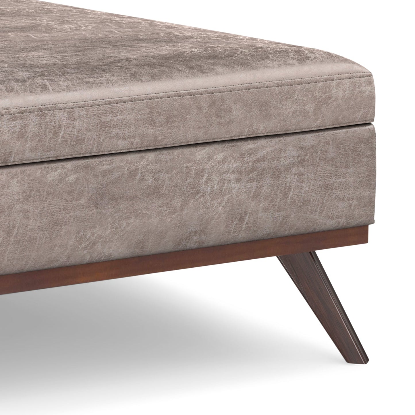 Venture 40"W Square Flip Top Ottoman with Wood Frame