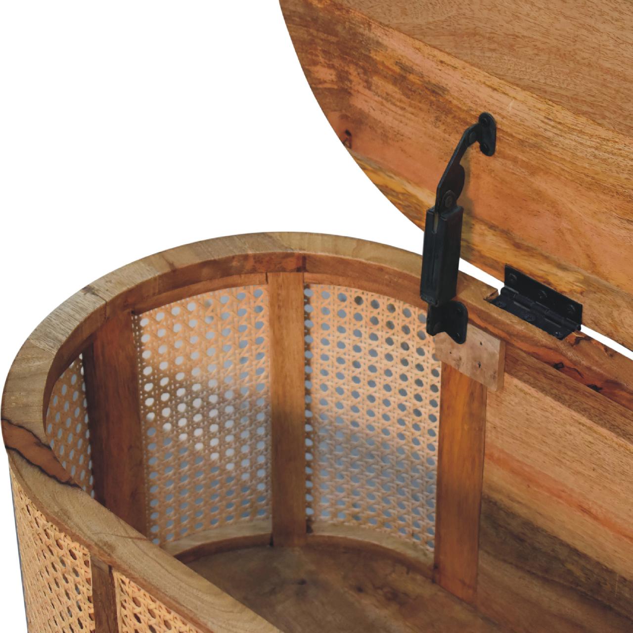 Decipher Rounded Lid up Blanket Box with Wood Frame