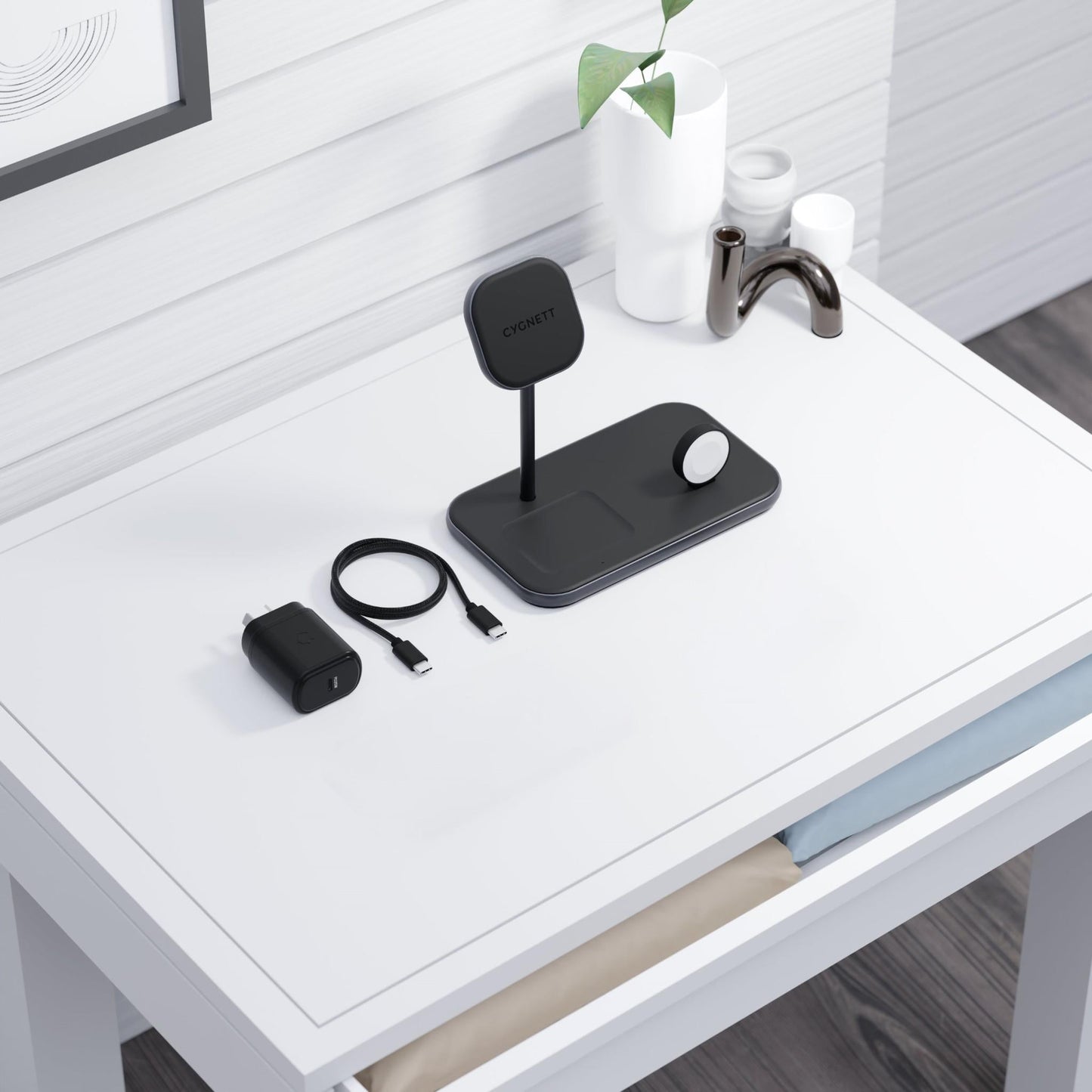 Cygnett Magnetic 3-in-1 Wireless Charging Stand for Apple