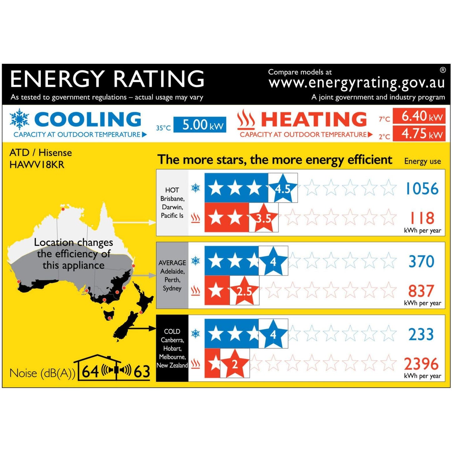 Hisense HAWV18KR 5kw Split System Reverse Cycle Air Conditioner