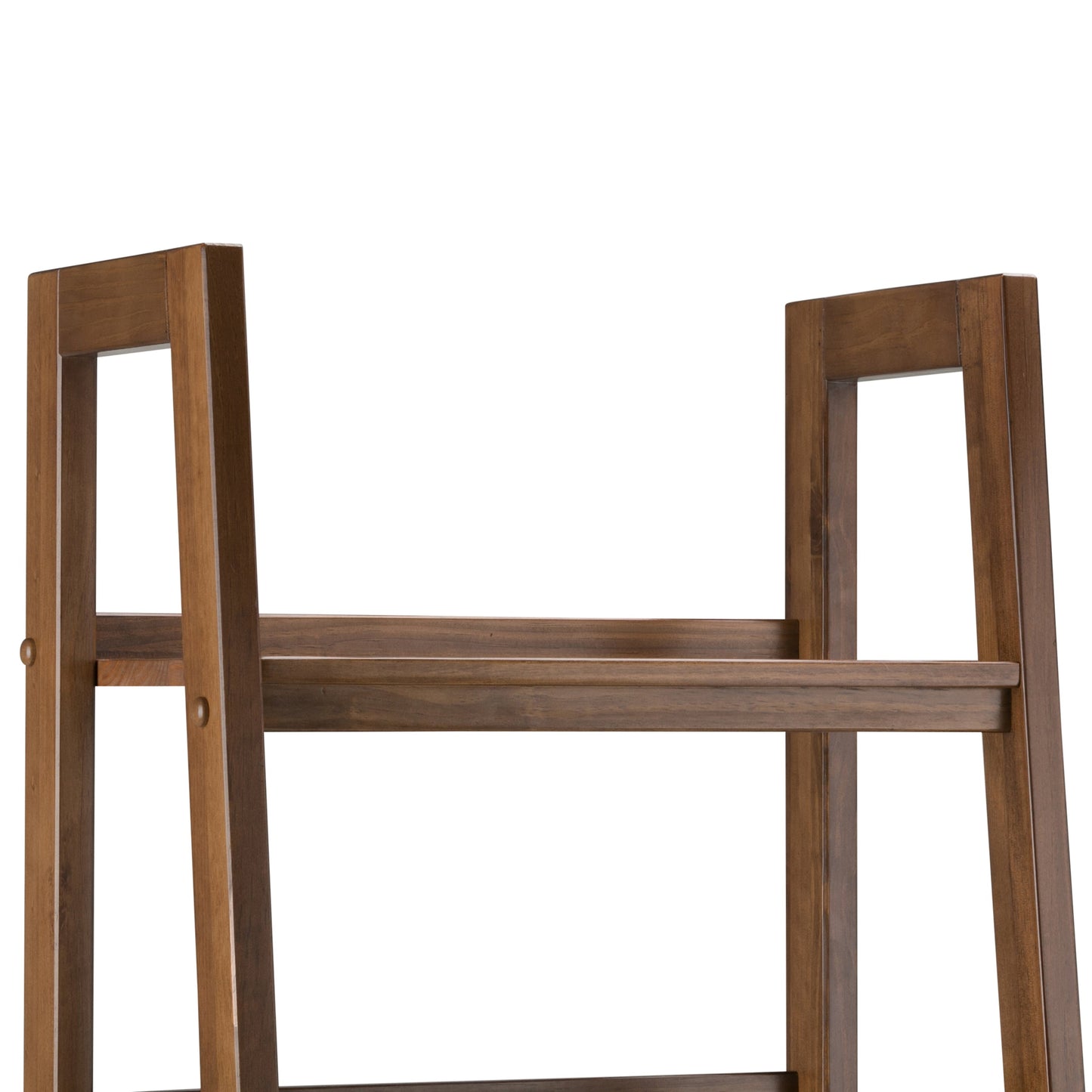 Daze Solid Wood Ladder Shelf with 4 Shelves and 2 Drawers