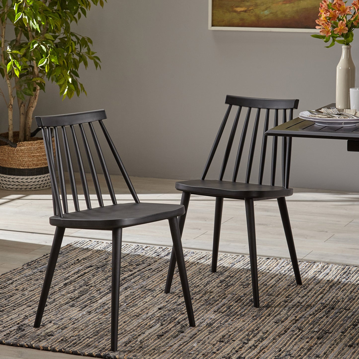 Rain 17" Dining Chair with Spindle Back, Set of 2