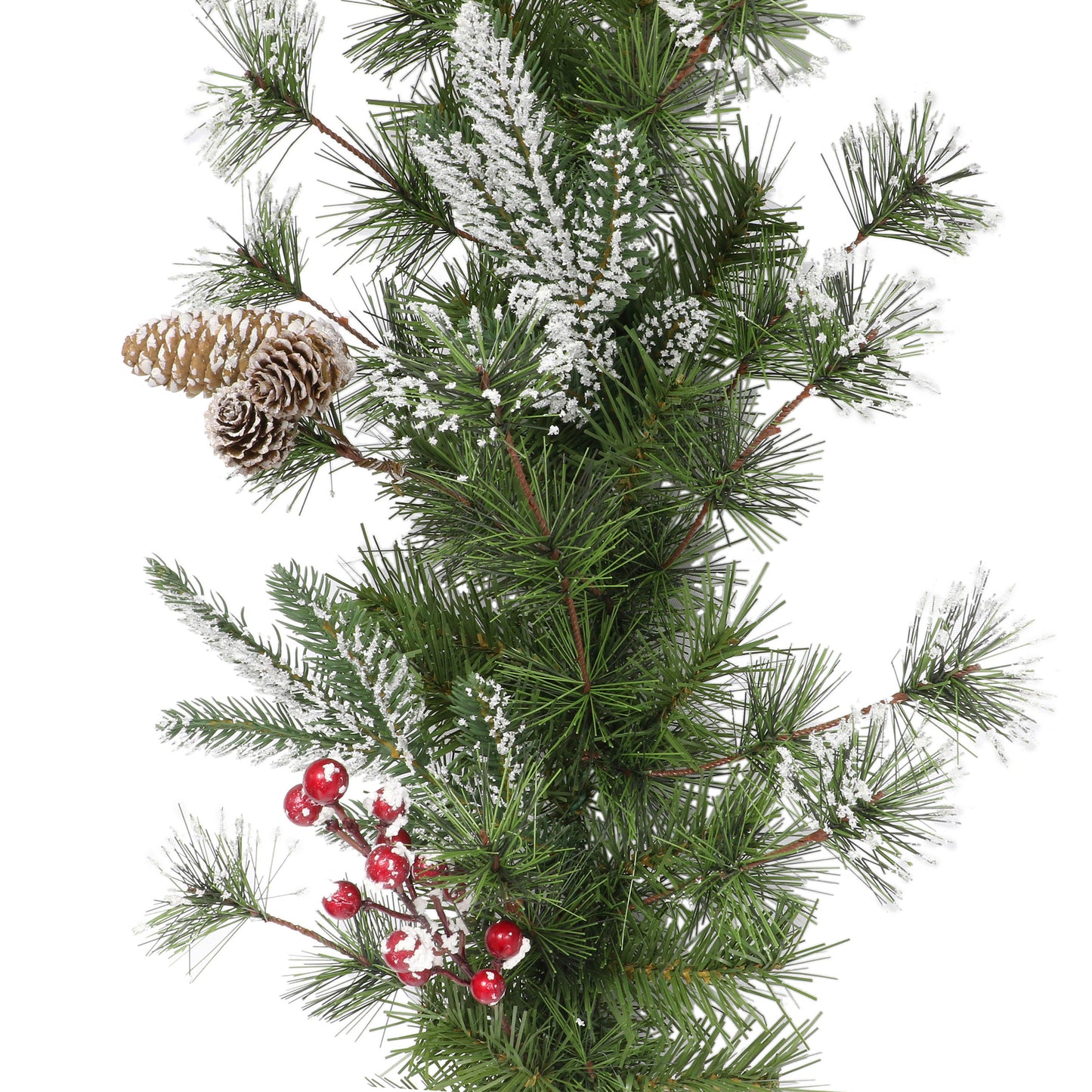 24" Decorated Wreath 200 Tips Pinecones & Red Berries