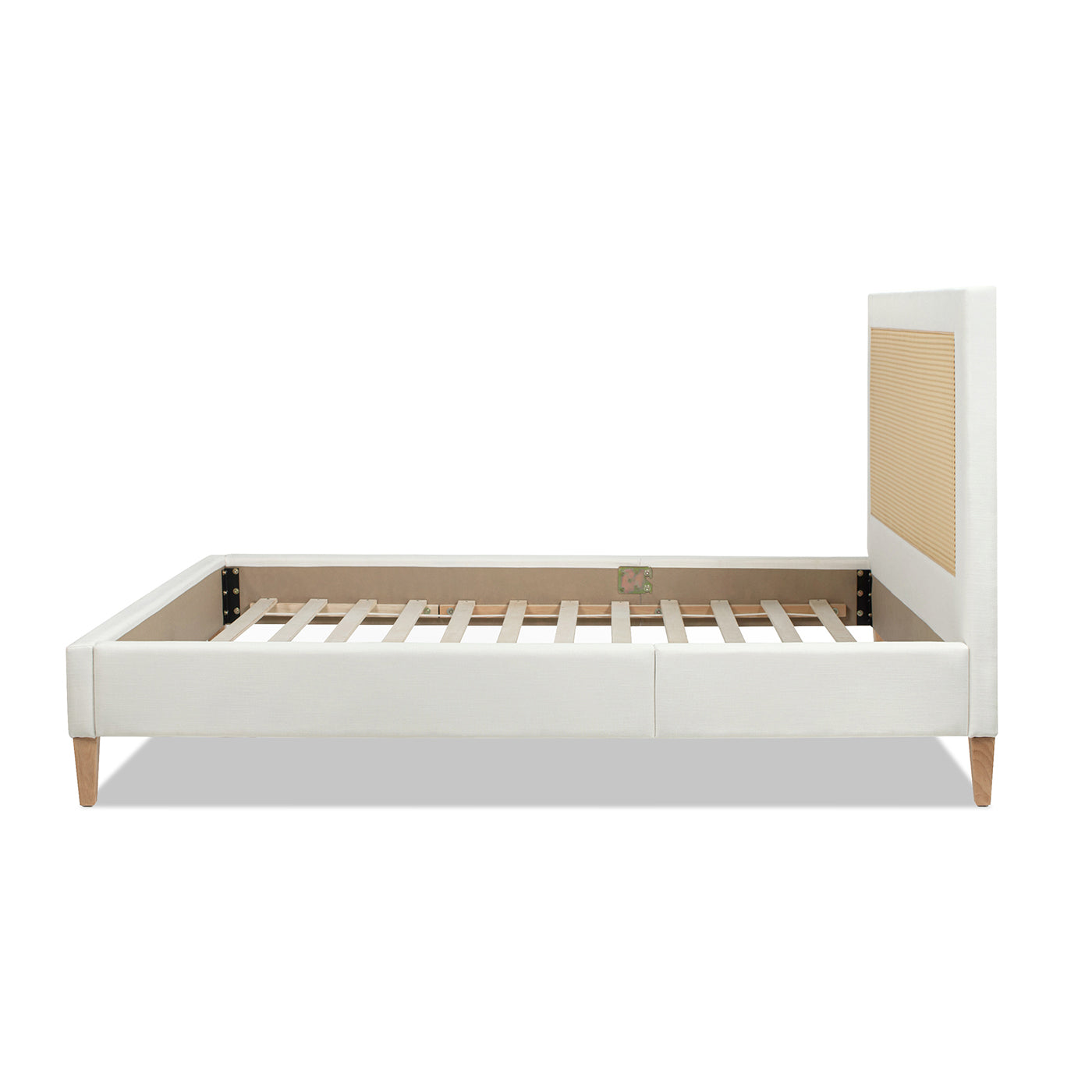 Captivat Platform Bed with Cane-Back and Solid Wood Legs