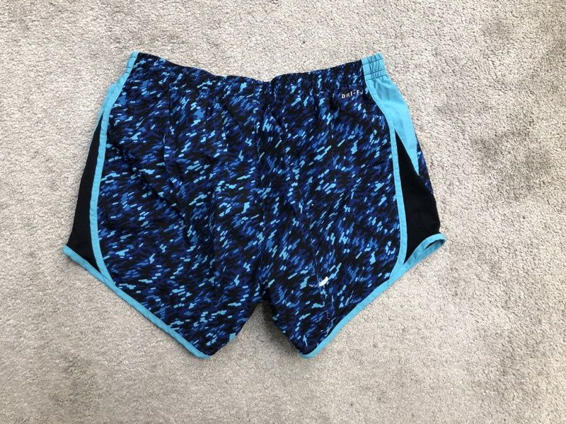 Nike Shorts Womens X Small Blue Dri Fit Activewear Athletic Running Jogging Logo