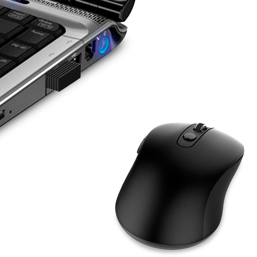 Laser Ergonomic Wireless Mouse for PC and Mac (Black)
