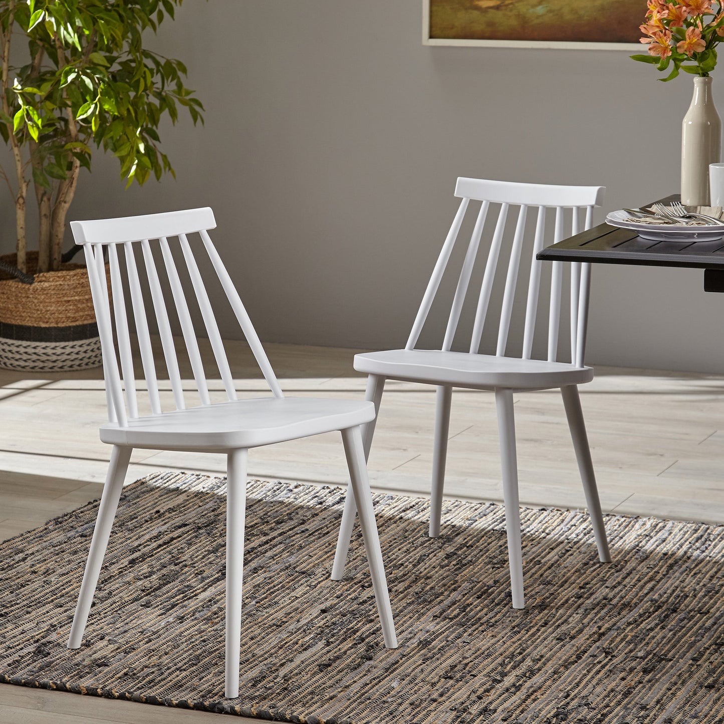 Rain 17" Dining Chair with Spindle Back, Set of 2