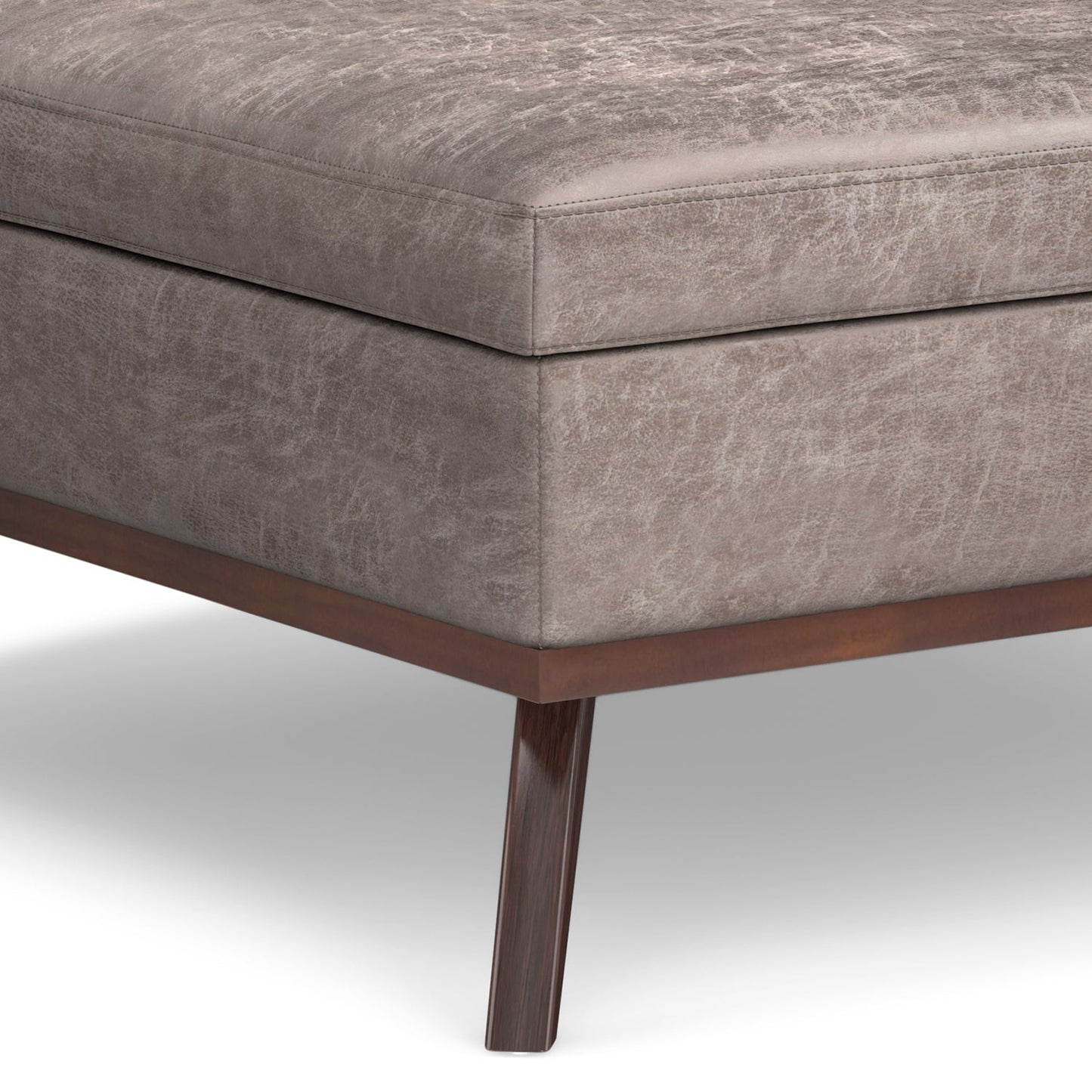 Venture 40"W Square Flip Top Ottoman with Wood Frame