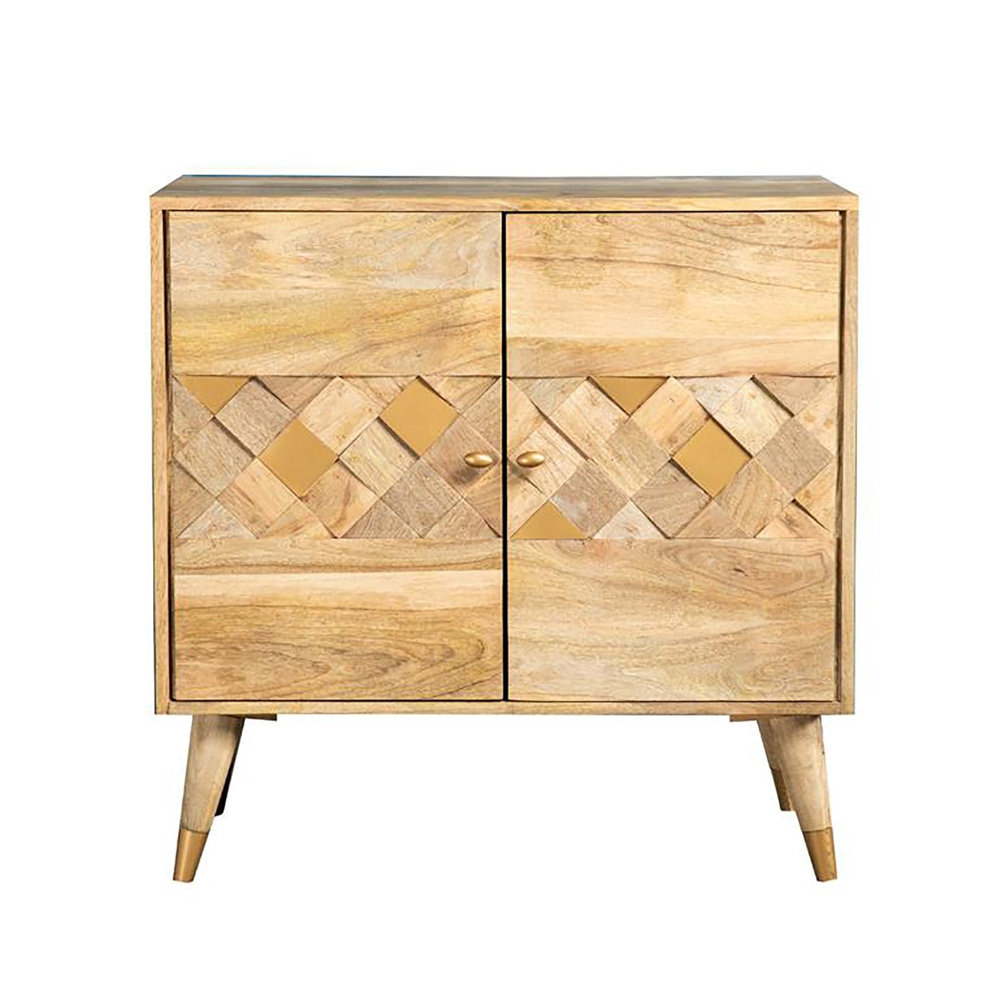 Wood Cabinet with 2 Doors and Tapered Legs