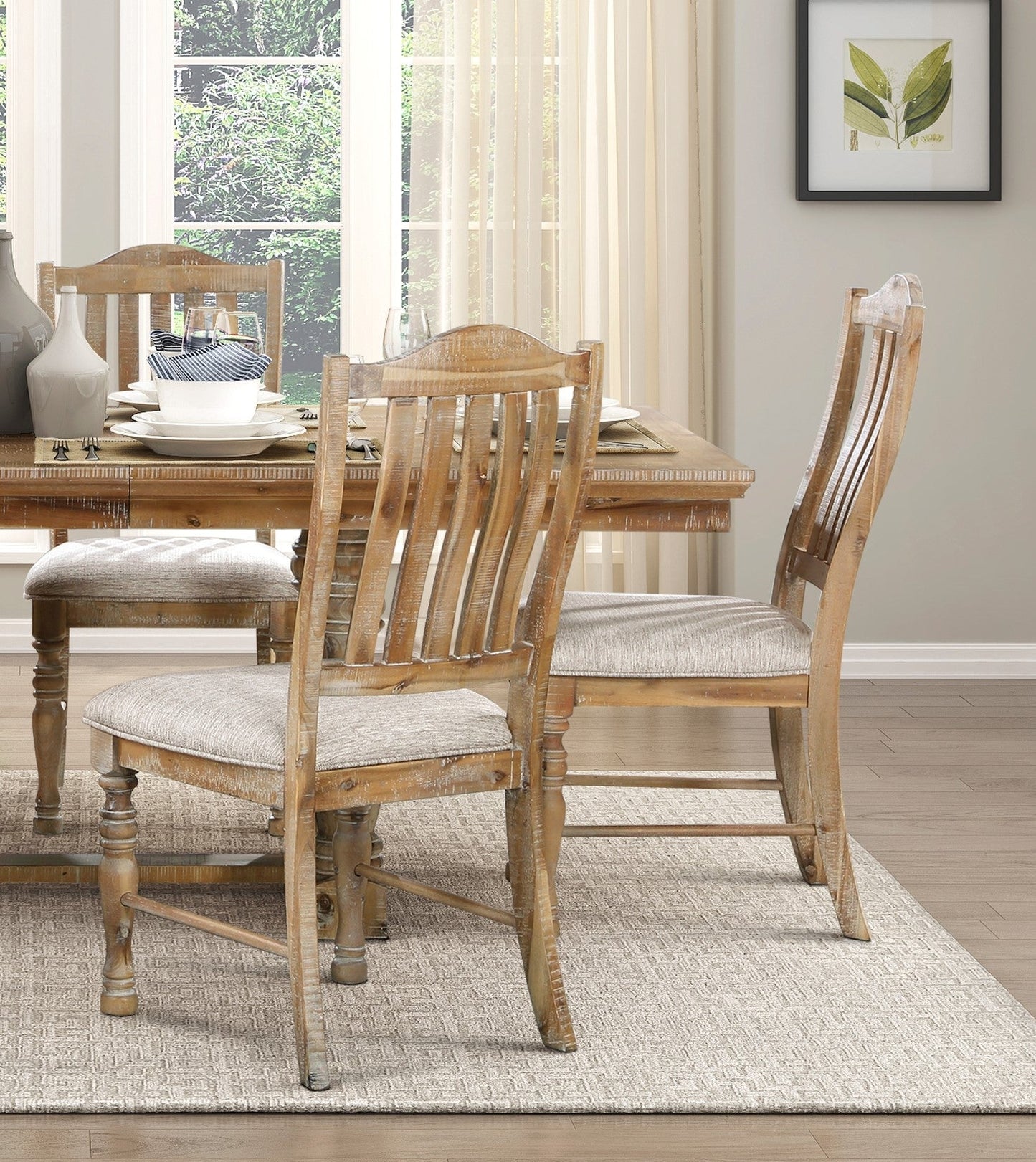 Eternalx 7-Piece Dining Set with Extendable Table and 6 Side Chairs