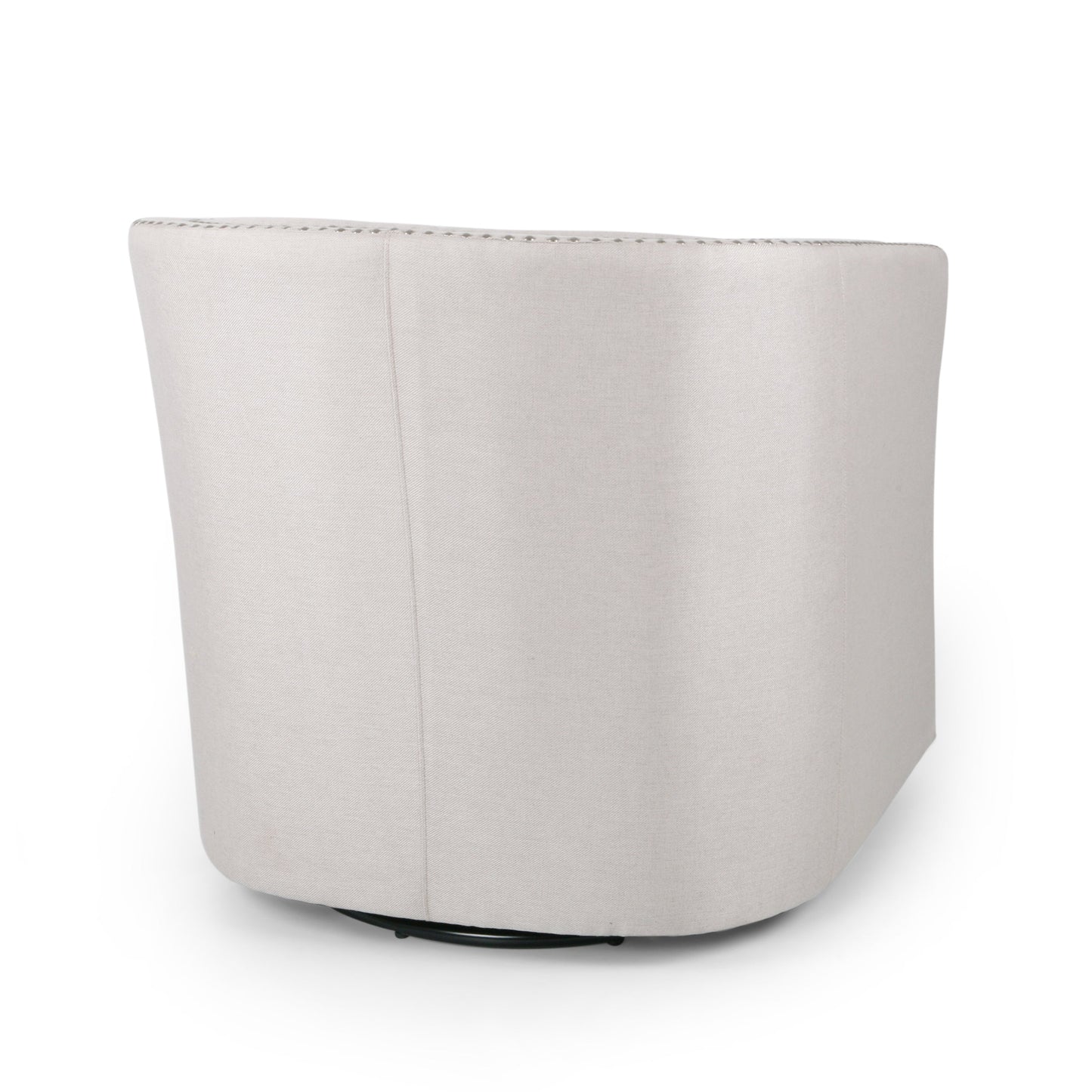 Riverbed Upholstered Swivel Chair with Nailhead Trim and Sloped Arms