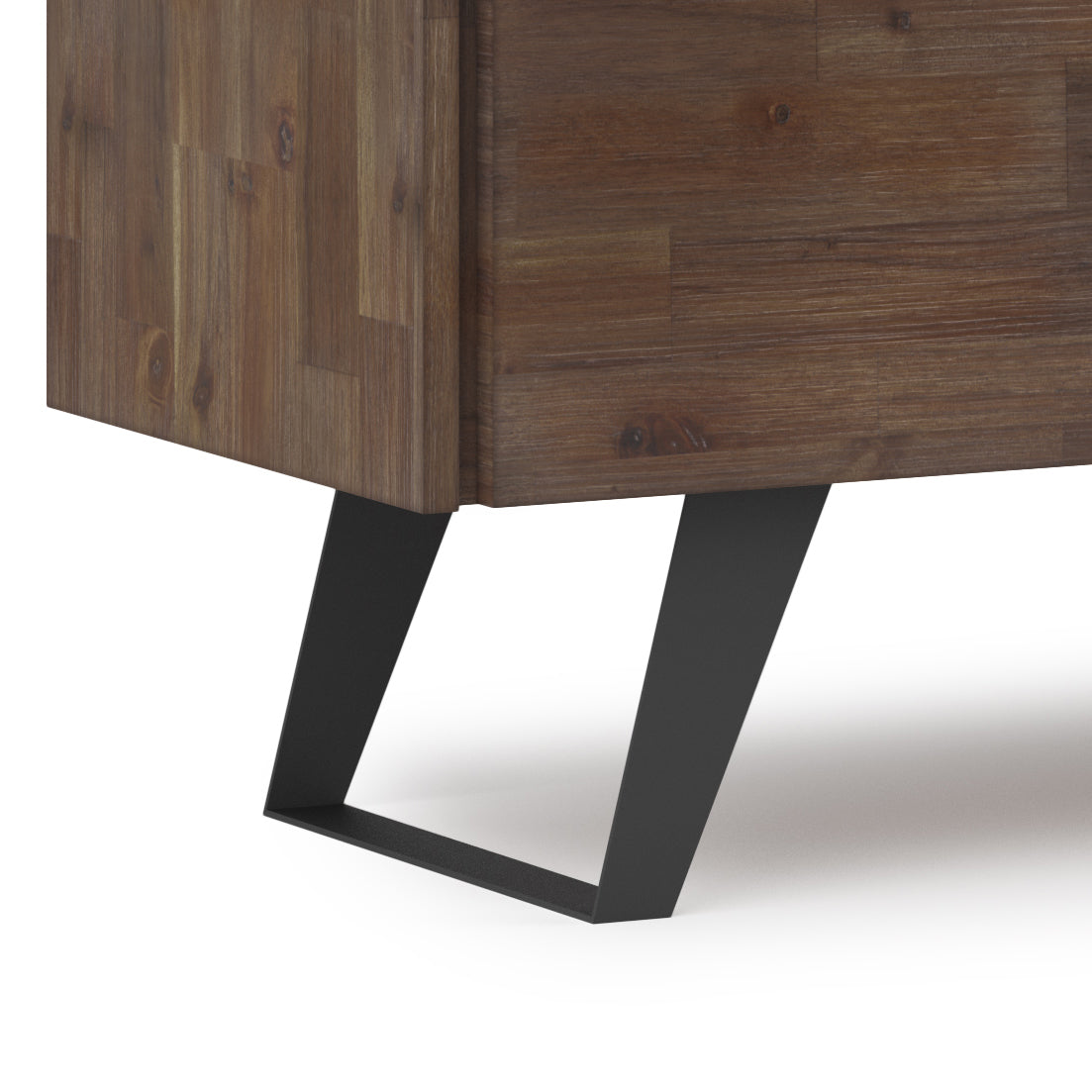 Pioneer TV Stand for TVs Up To 70 Inches with 2 Side Doors, Open Central Shelves and Metal Angled Legs