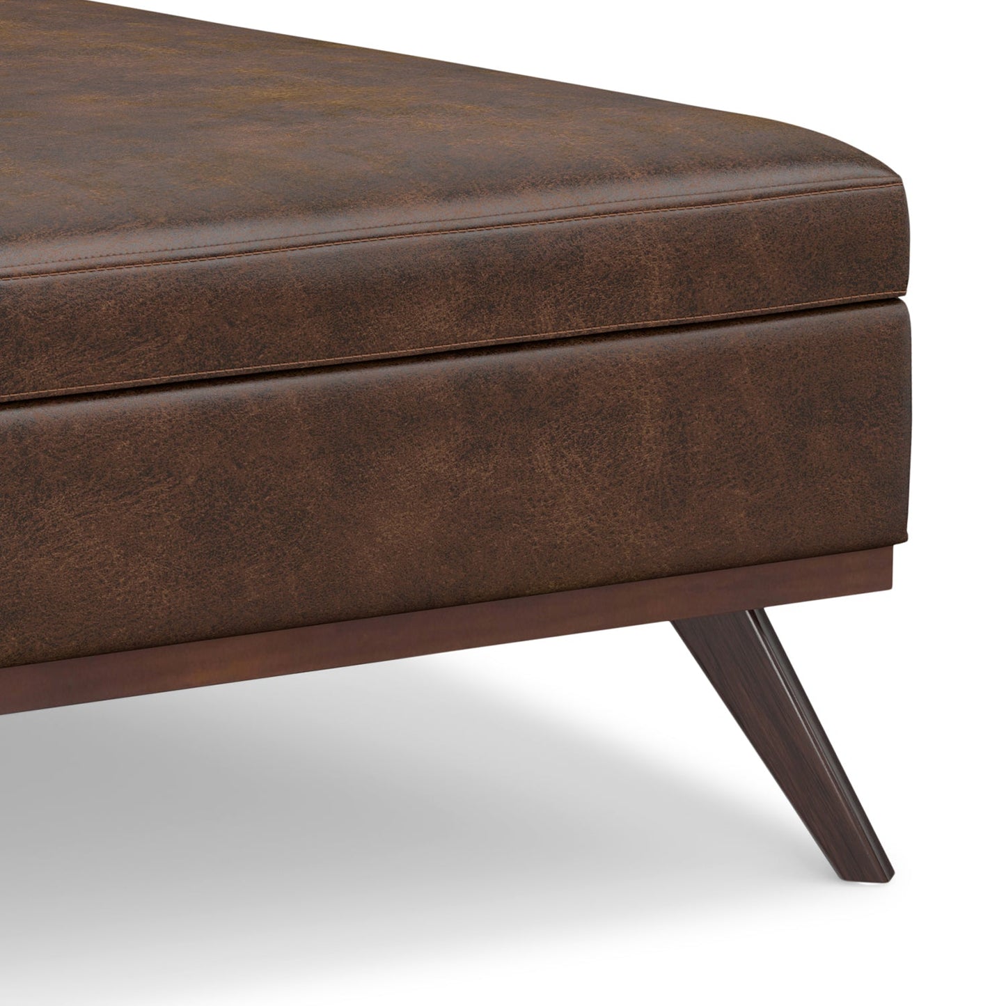 Venture 40"W Square Flip Top Ottoman with Wood Frame