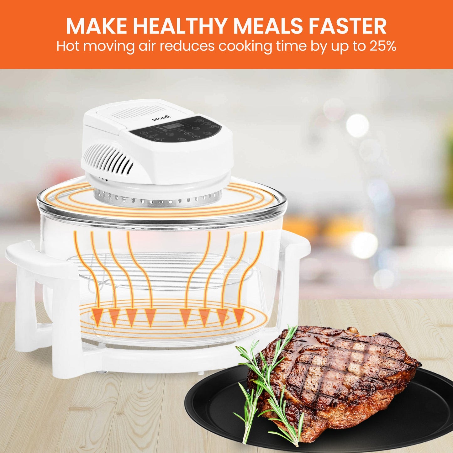 Pronti 17L Digital Convection Oven Broiler Cooker (White)