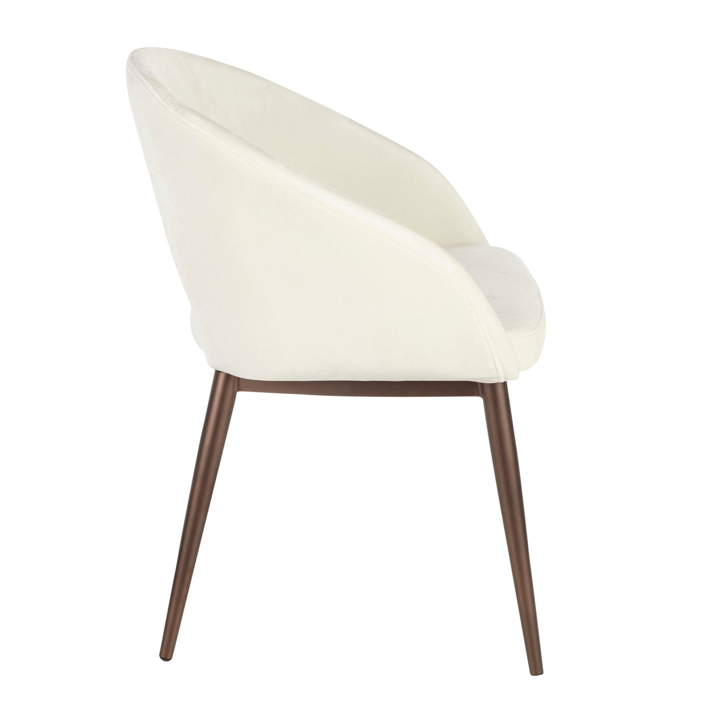 Upholstered Dining Chair with Metal Legs and Curved Backrest