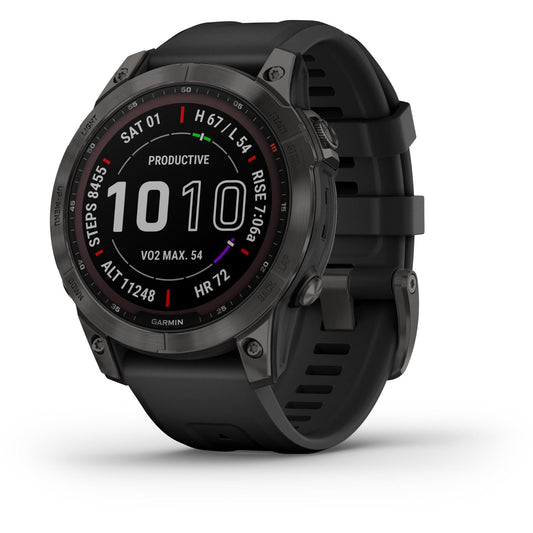 Garmin fenix® 7 Sapphire Solar Sports Watch (Carbon Grey/Black)