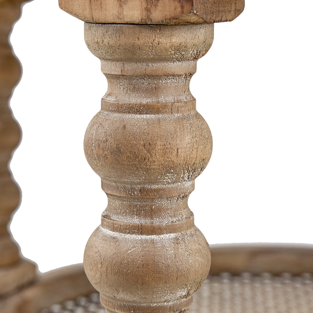 Round 3-Tiered Side Table with Turned Legs