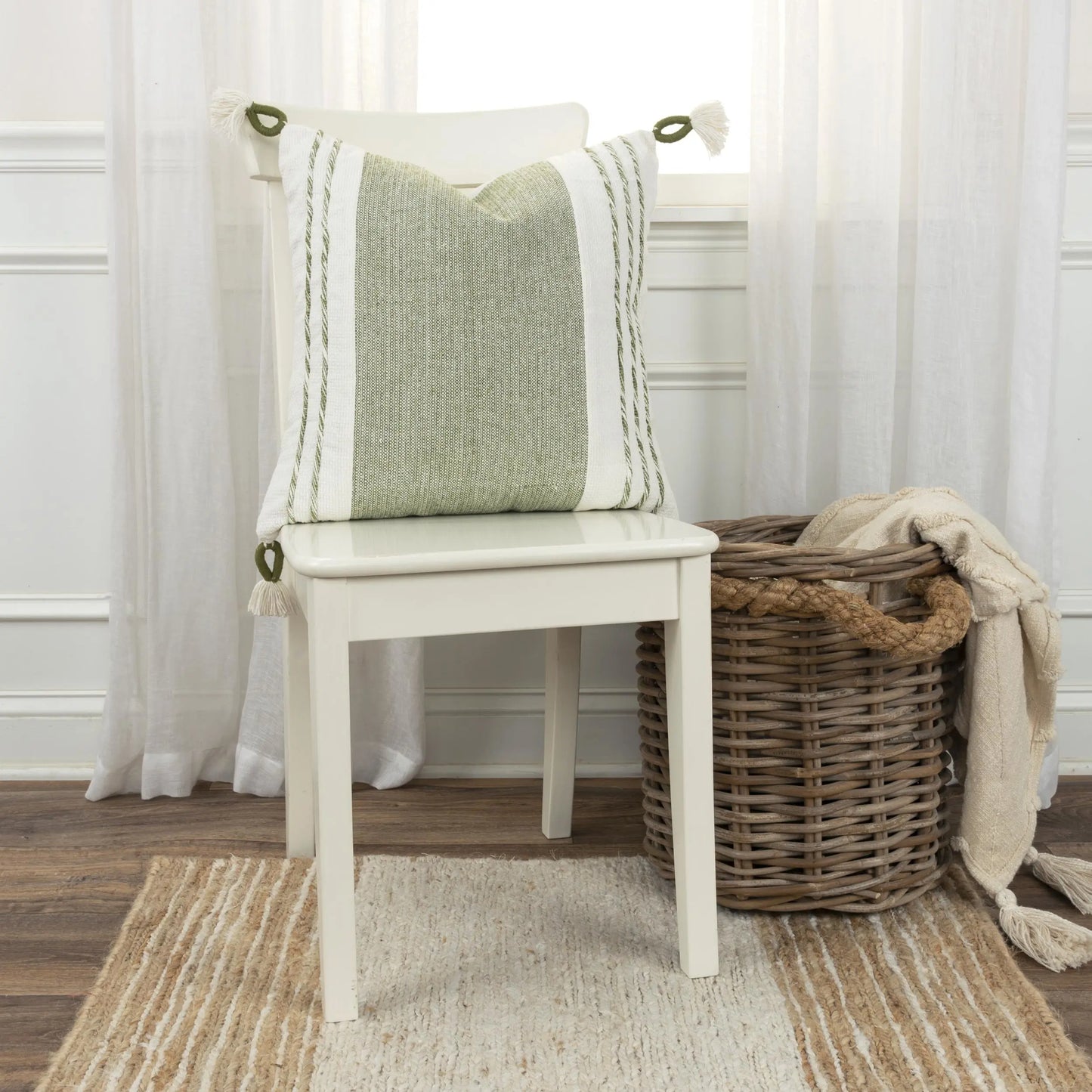 Woven Color Block Throw Pillow