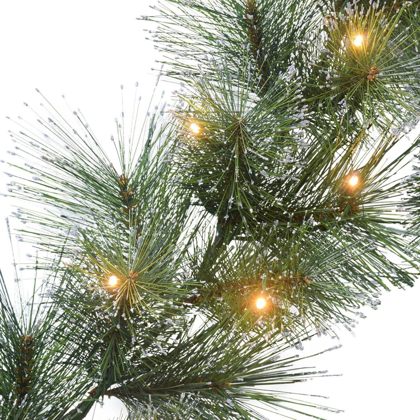 9 ft x 10 in Pre-lit Glitter-accented Garland with Warm White Led Lights & On/Off Timer Function
